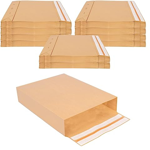 500 bolsas plegables de 570 x 450 x 100 mm con base de bloque, doble cierre adhesivo y hilo rasgado