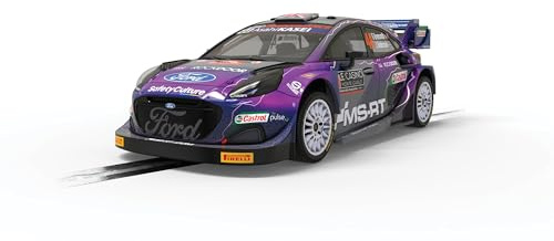 Scalextric Hornby Hobbies Ltd C4449 Ford Puma WRC-Gus Greensmith Slot-Cars Street And Rally, Viola, Scala 1:32