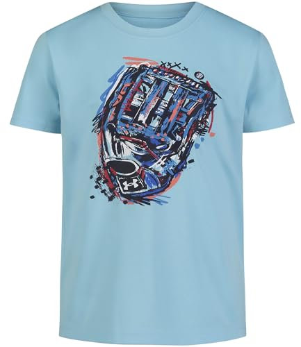 Under Armour Boys' Big Logo Short Sleeve Tee Shirt, Sky Blue Mitt, 4