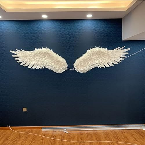 Decorazione Murale Scultura da parete, Decorazione da parete luminosa con ali di piume, Stile contemporaneo, Decorazione per finestra su parete, Decorazione scultorea in bassorilievo (Senza luce 350)
