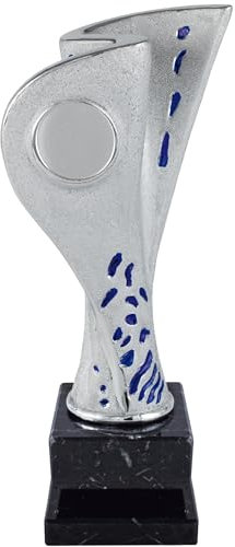 Art-Trophies At11612 Trophäe aus Keramik und Glas, Silber/Blau, 33 cm