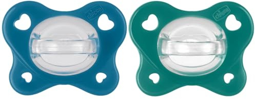 Chicco Gommotto Dual Soft Chupete de Silicona, 16 a 36 Meses, Bicolor, Set de Chupetes con Doble Suavidad, Apoyan la Respiración y Fomentan el Correcto Desarrollo de la Boca, 2 Piezas, Niño