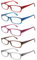 ZONLON 5er-Pack Stilvolle Lesebrillen für Damen, Blaulichtfilter, Quadratische Federscharniere, Robuste Computer-Lesebrille (5 gemischte Farben, 2.25, Dioptrien)