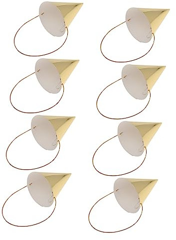 Abaodam 8St -Goldparty-Hut partyhüte party sachen partyzubehör Geburtstagsversorgung lustiger Geburtstag Kindergeburtstagsmütze Geburtstag Kegelhüte Papier Golden