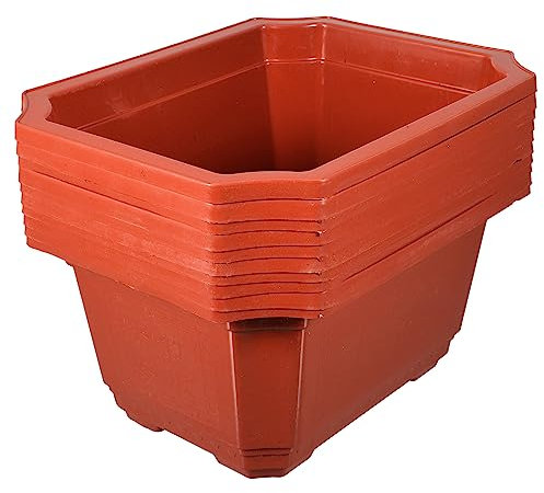 BESPORTBLE 10st Blumentopf Rechteckige Topfpflanze Pflanzschale Bonsaischalen Mit Abtropfschale Quadratische Topfpflanzen Extra Große Bonsaischale Große Pflanzgefäße Eingetopft Plastik