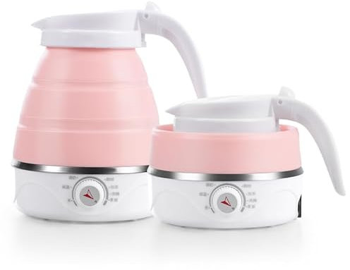 Ixydor Faltbarer Wasserkocher,0.6l Faltbarer Silikon Mini Camping Wasserkessel,Reise Tragbarer Wasserkessel Klein mit Edelstahlboden,5 Minuten Schnelles Kochen für Outdoor Wandern