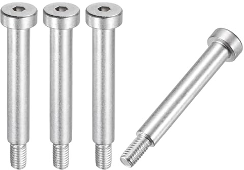 sourcing map Lot de 4 boulons à épaulement en acier inoxydable 304 de 8 mm de diamètre d'épaule de 45 mm de longueur d'épaule M6 x 1 pour machines de moulage par injection hydraulique