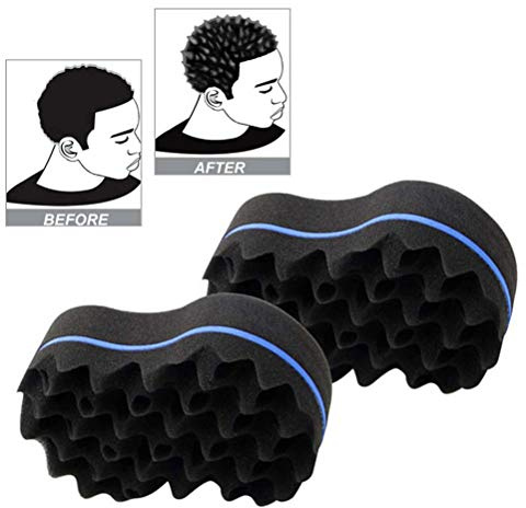 Jauarta Afro Barber Curl Sponge, Hair Twist Sponge Brush Dread Dreading Wave Twisting Mousie pour les Femmes Men Girl Boy, Sponge à Double Utilisation Respectueuse de L'environnement (Comme indiqué)
