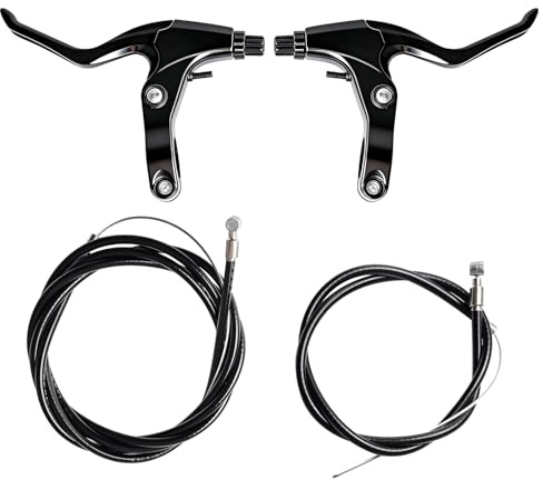 Necdeol 2 stycken bromsspak, cykelset med bromskret, bowdentåg cykel för V-broms och mekanisk skivbroms, cykelbromshandtag aluminium för MTB BMX barncykel