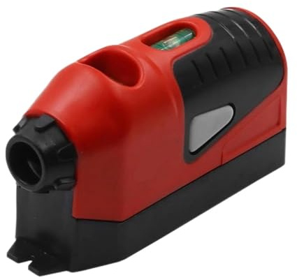Niveau laser, Mini Niveau À Bulle Laser Vertical Portable Droit 90 Outil De Mesure En Plastique Forme Souris Auto-nivelant,pour le travail du bois(Red)