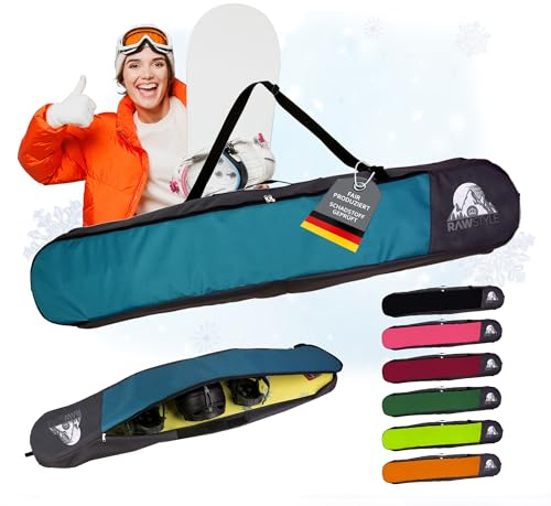 Snowboard väska – vattentät snowboardväska – snowboardryggsäck med robust dragkedja – boardbag för bräda, hjälm och skor – huvudfack med separata områden (turkos 150)