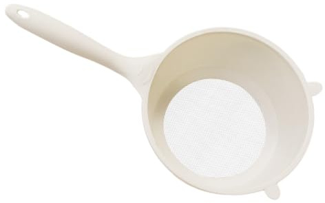 HEANUJJ Cestello Scolapasta in Plastica Bianca Colino per Riso e Setaccio a Maglia Fine, Contenitore Drenante per Alimenti, Utensile da Cucina per Risciacquo di Frutta e Verdura