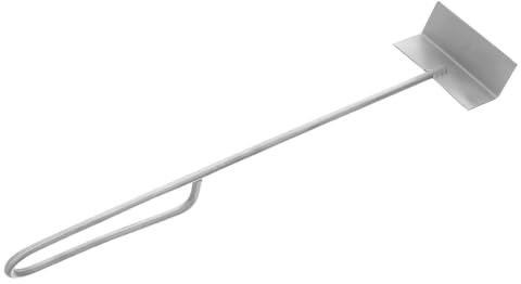 VALICLUD Rostfritt Stål Kolskopa med Ergonomisk Skaft för Rengöring av och Grillaska Robust och Rostbeständig Skrapa för Vedspis och Utomhuseldstäder