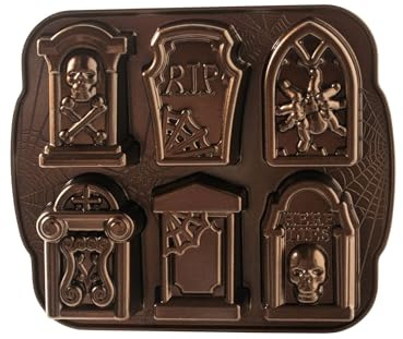 Nordic Ware Backform Tombstone Cakelet Pan Aluminium Braun, 28,7cm x 28,2cm, NW 91848