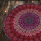 RAJRANG BRINGING RAJASTHAN TO YOU Runder Pfauenteppich Rosa und lila182 cm Psychedelic Mandala Roundie Tischdecke Boho Chic Baumwollüberwürfe für Picknick Camping