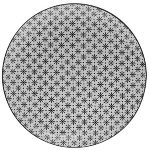 Secret de Gourmet - Lot de 6 Assiettes Plates Bohemia Fleur 26cm Noir