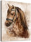 Pferd Wand Kunst Retro Braunes Pferd Portrait Leinwand Bilder Malerei Drucke Modern Abstrakt Tier Antik Leinwand Kunstwerk Zeitgenössische Wanddekoration Schlafzimmer Badezimmer 12 x 16
