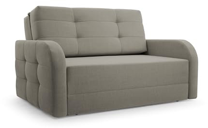 mb-moebel MOEBLO Kindersofa Porto 120 – Schlafsessel Sofa Sessel Jugendsofa Schlafsofa 2-Sitzer Gästebett mit Schlaffunktion und Bettkasten Cappuccino (BRAGI 34)