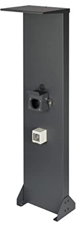 Kreainvent Universeller Premium-Design Wallbox-Standfuß aus Aluminum mit Dach und 16A, 3,7kW Steckdose (Dach, Anthrazit, Kabelhalter mit Schloss)