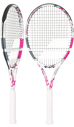 Babolat, Evo Aero Lite Pink - Racchetta da tennis da adulto con corda, ideale per progresso, forza e manovrabilità, telaio aerodinamico spin alfa, impugnatura 0, marca francese, rosa