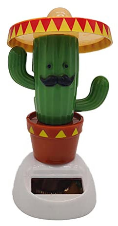 LICHENGTAI Car Dashboard Dancer Bobble Heads Toy Solar Powered Decoration, Solar Nodder Cactus Dancing Toy Shaking Cute Cactus Decoration Nodding Animal Figures Statue