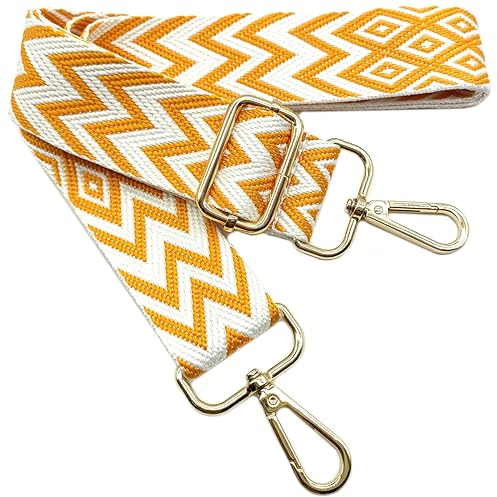 Correa de Hombro Ajustable para Mujer Amarillo, Correa de Reemplazo Bolso Colorida para Mujer con Hebilla de Oro Correa Ancha para Bolso para Piel, Camara, Monedero, Guitarra, Cruzados Accesorios, 711