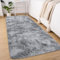 Sour Lemon Rugs Living Room 60x120cm, Grey Runner rug for Bedroom, Washable Anti Slip Fluffy Rug Shaggy Soft Modern Floor Carpets Mat Beside Rugs for Kids Hallway Living Room