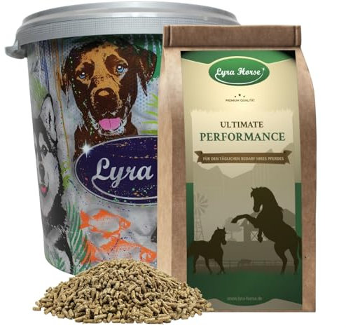 Lyra Horse® | 10 kg d'aliment minéral pour Chevaux Seniors en 30 L Tonne | Granulés de Luzerne, soja & tourteau de Lin | Source équilibrée de nutriments | Aliment de Haute qualité pour Chevaux âgés