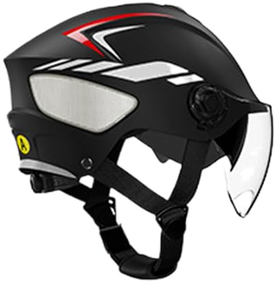 Helmet Motorcycle Gear - Double Visor Hat, Adjustable Riding Shell | UV Block Full Face Scooter Helmet With Hard Shell Construction, Comfortable Fit Design Ideal Travel Protection Women Men Use