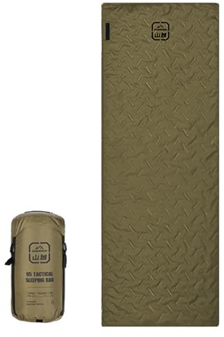 Saco de Dormir Ultraligero para Camping, 200g algodón sintético, 190x70cm, térmico 5-15°C - Compacto, Resistente y portátil para Verano y Bivouac (Arena)
