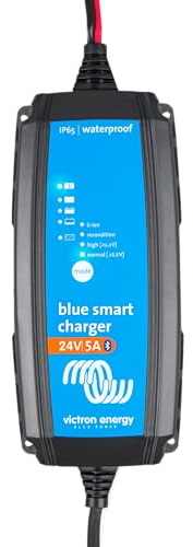 Victron Energy Blue Smart Batterie Ladegerät 24-Volt 5 Ampere 230V - Autobatterie Ladegerät - Batterieerhaltungsgerät und Desulfator - IP65 Geschützt - Bluetooth - CEE 7/17
