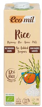 Ecomil Rice Bebida Vegetal 1L | 100% Vegetal | Sin Lactosa | Sin Azúcares Añadidos | Sin Gluten | Alternativa Saludable | Ideal para Dietas Veganas