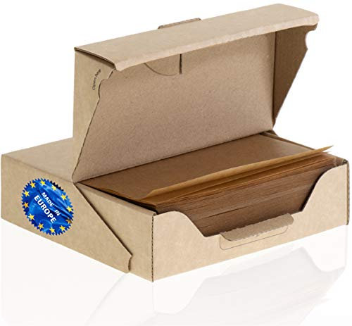 ZeZaZu Unbleached Parchment Paper Squares 14 x 14 cm (500 Sheets) - Made in Europe - for Baking, Hamburger, Diamond Painting Craft I Dual-Sided Coating, Siliconized, Convenient Dispenser Box