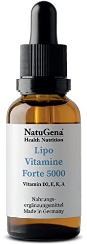 NatuGena Lipo Vitamine Forte 5000, Vitamin D3, E, K, A, trägt zu einer normalen Funktion des Immunsystems bei, 20 ml Familienpackung
