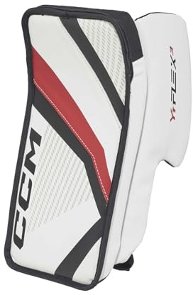 CCM YTFLEX 3 - Blocco da portiere per hockey su ghiaccio, Youth (bianco/nero/nero, a destra)