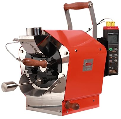 KALDI Wide400 Home Coffee Gas Roaster - 400g Capacity with Accessories. Gas burner required, Thermometer is optional (Bimetal Thermometer)