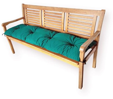 4L Textil Sitzkissen wetterfest Palettenkissen Outdoor Kissen Sitzauflage Rückenkissen Bankauflage Polsterauflage Gartenpolster Sitzkissen Bank Palettenauflage (150x60 cm, Grün Uv-beständig)