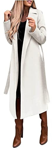 Manteau Long Femme Hiver Manteau Femme Hiver Chic Mi Long Manteau Femme Hiver Long Manteau Femme Long Manteau Femme Manteau Très Long Manteau Femme Laine Monteau Femme Manteau Blanc L
