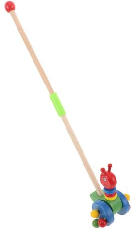 KONTONTY Jouets à Pousser pour Enfants pour bébé Marcheur de Tracteur Jouets à Pousser pour Tout-Petits Tirer Le Jouets à Tirer bébé en Bois