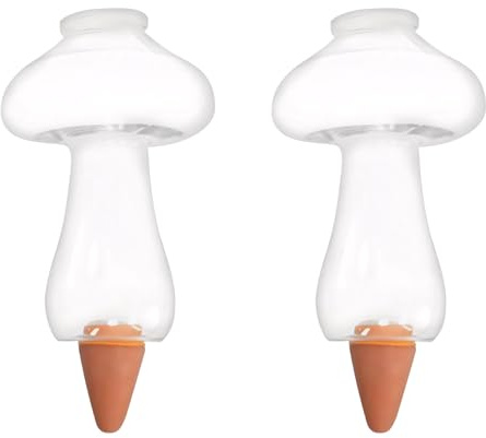 Lot de 2 boules d'irrigation, distributeur d'eau, 500 ml, argile, plantes d'intérieur, arrosage transparent en terre cuite et matériau PP, pour plantes en pot et plantes d'intérieur (B)