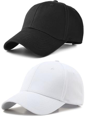 SEFIRST 2 Piezas Gorras de Hombre, Gorras de Beisbol Ajustable, Gorra Verano Transpirable Casuales, Gorra Viseras Deportivas Mujer Hombre para Running Tenis Golf, Unisex Adulto (Negro)