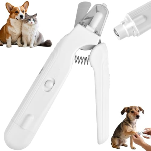 LEEWENYAN Forbici Luminose per Cani, Forbici per Unghie con Luce LED, forbicis Professionali per Zampe di Cane, forbicis 2 in 1 per Unghie con Nervo visibile, Luminose per Cani con Luce per Zampe di