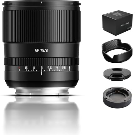 TTARTISAN AF 75 mm F2 Objetivos de retrato de formato completo para Snoy E-Mount (E, Negro)