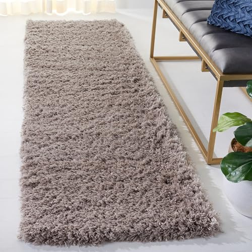 Safavieh Tapis Shag pour Salon, Salle à Manger, Chambre à Coucher - Polar Shag Collection, Tapis à Poil Court, Champignon, 69 X 244 cm
