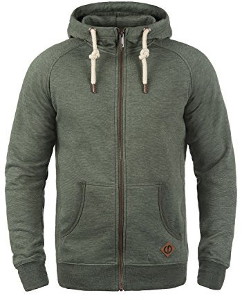 Solid SDVitu Herren Sweatjacke Kapuzenjacke Zip-Hoodie mit Kapuze Kordelzug Kängurutasche Reißverschluss Baumwollmischung Regular fit, Größe:XL, Farbe:Climb Ivy Melange (8785)