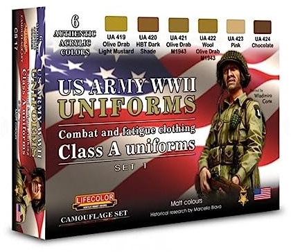 Peintures Wwii Us Army Uniforms Colours Set-1 6x 22ml Acrylic Colours