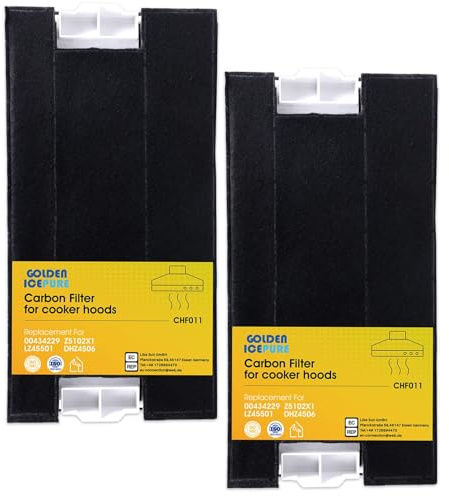 GOLDEN ICEPURE Aktivkohlefilter Dunstabzugshaube Kompatibel mit Bosch DHZ4506, Siemens LZ45501, Neff Z5144X1, 00434229, 2 Stück