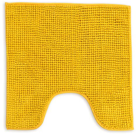 Velosso Shaggy Noodle Chenille Touch High Density Bath Mat Pedestal Mat Anti Slip Super Absorbent (50 x 50 cms, Ochre)