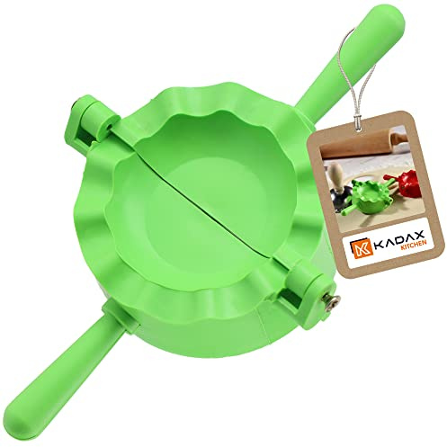 KADAX Uppsättning av 2 ravioliformare, degfickformare, piercingmaker, form för degpåsar och ravioli, dumpling skärare, manuell degpress, dumpling Maker-maskin (grön)
