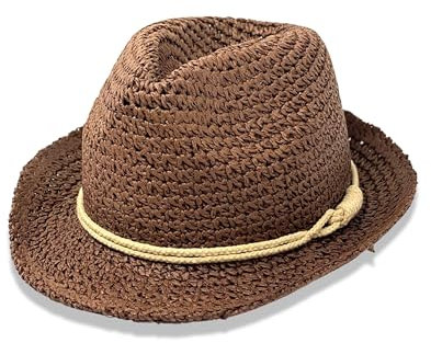 Albsales Strohhut Sonnenhut Sommerhut Cowboyhut Westernhut Freizeithut Strandhut (DE/NL/SE/PL, Numerisch, 55, 57, Brown/Sand)